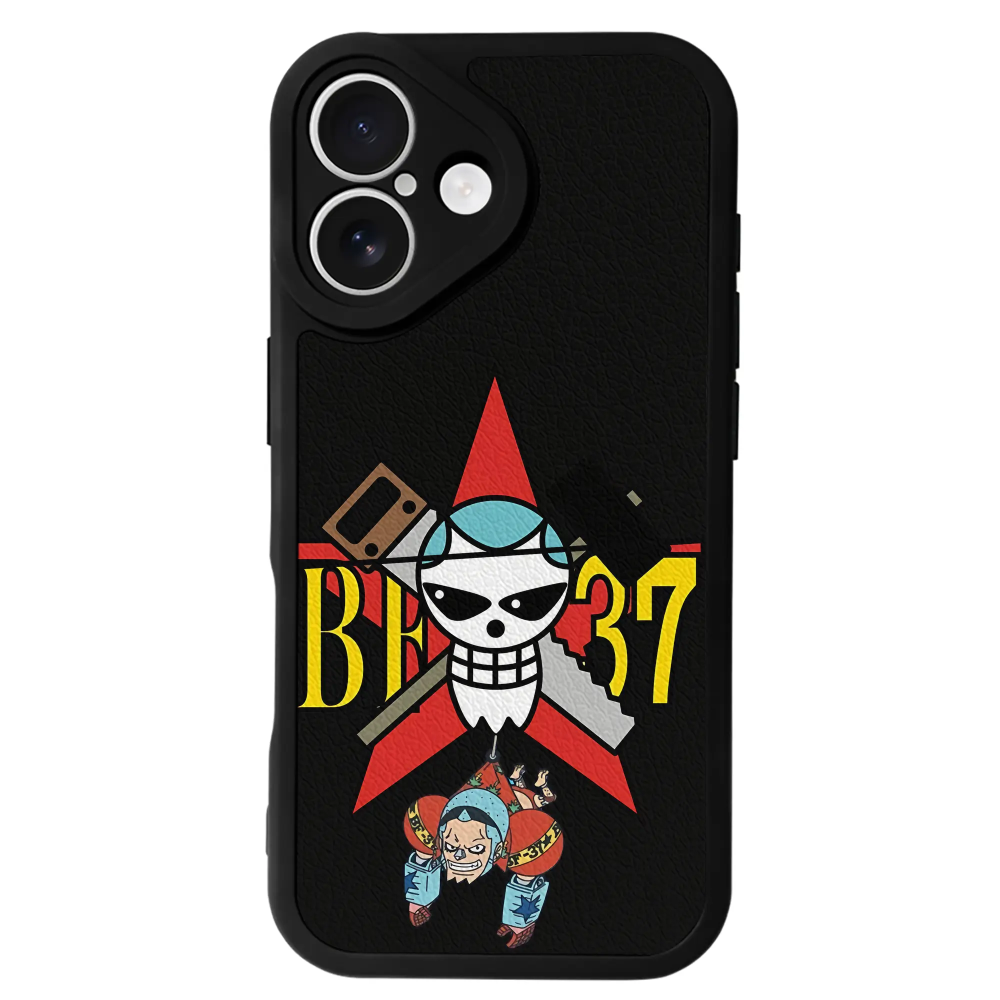 ワンピース グッズ フランキー - IPhone 16シリーズ対応 ・ シリコンスマホケース ・ レザー調 ・ 高精度フィット ・ 耐衝撃 ・ ワイヤレス充電対応 ・ 精密カット